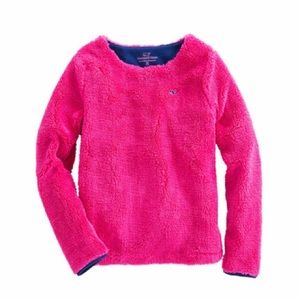 Vineyard Vines Youth Girls Pink Fuzzy Sweatshirt L